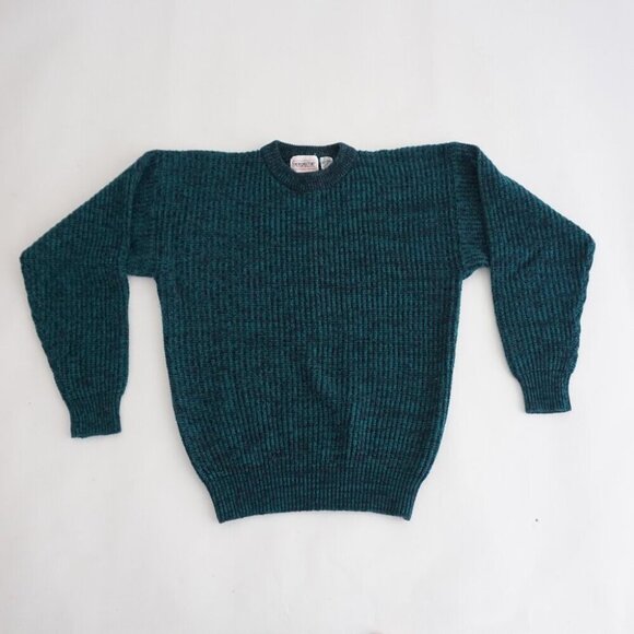 Vintage Perspective Green Knit Eclective Grandpa Crewneck Sweater M - Picture 1 of 9